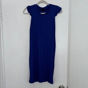 Blue Ruffled Sleeve Dress